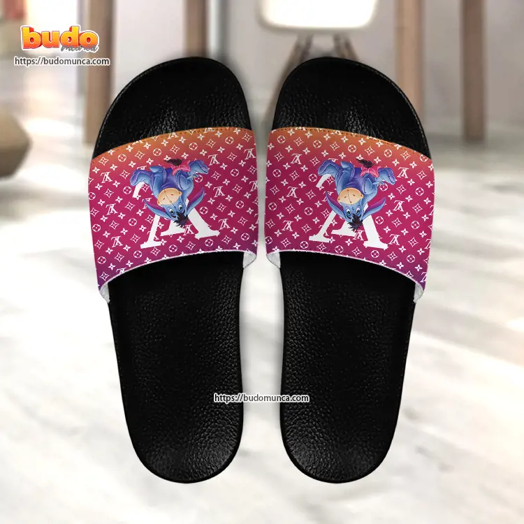 Slide sandals eeyore disney and louis vuitton gift unique slide sandals for man woman and kid